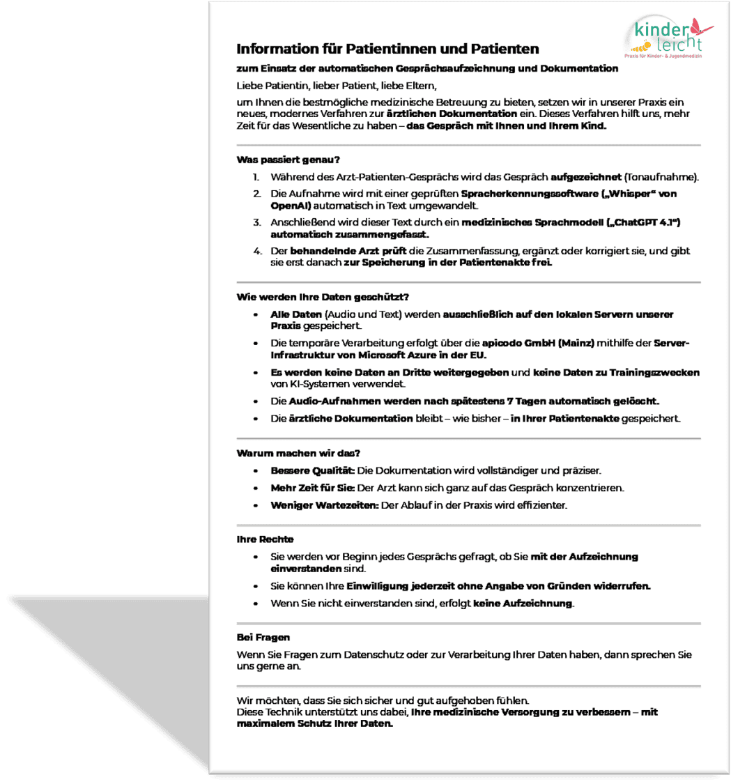 Kinderleicht - Patienteninfo Beispiel